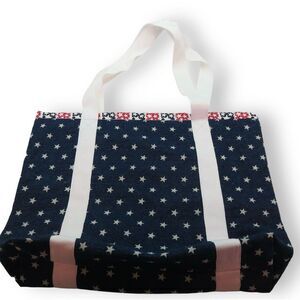 Starry Denim Cotton Lined Tote Bag Hand Crafted NWT